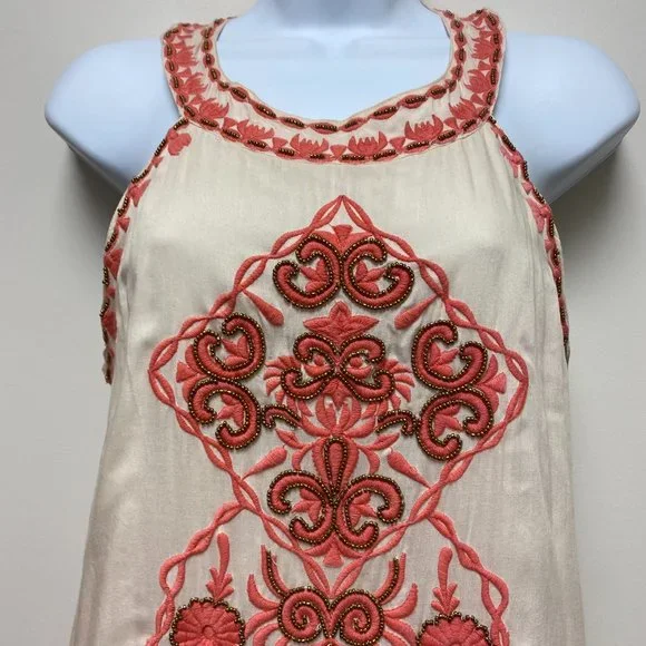 LulaSoul Boho Midi Dress Embroidered Beaded Resort Wear size Small‎ - Picture 2 of 11